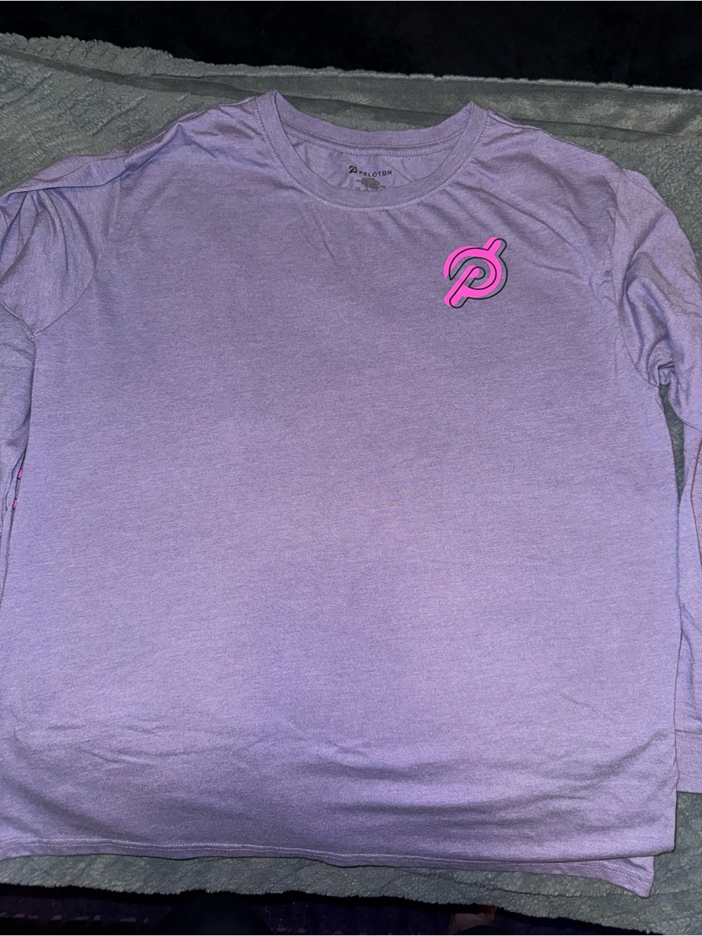 Peloton Lavender Long Sleeve Tee with Pink Logo